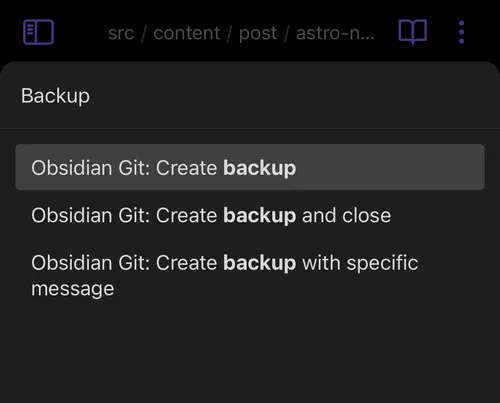 Obsidian Git iOS Screenshot